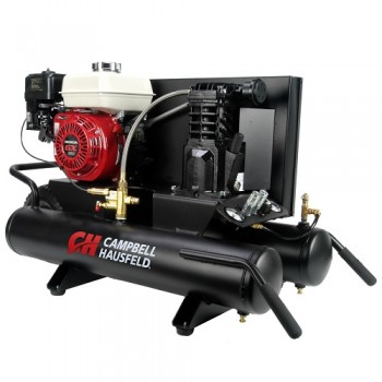 Campbell Hausfeld Air Compressor, 9-Gallon Wheelbarrow Single-Stage 10.2CFM 5.5 HP GX160 Honda (CE2000) product image left angle