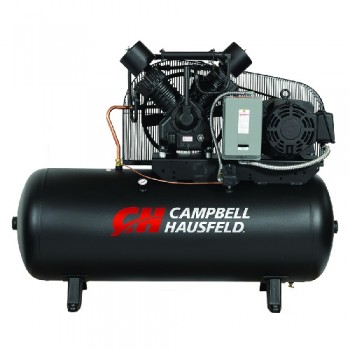 Campbell Hausfeld Air Compressor, 120-Gallon Horizontal Two-Stage 52.4CFM 15HP 208-230/460V 3PH (CE8003) product image center